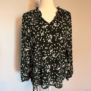 Chic Dark Green and White Women's Blouse